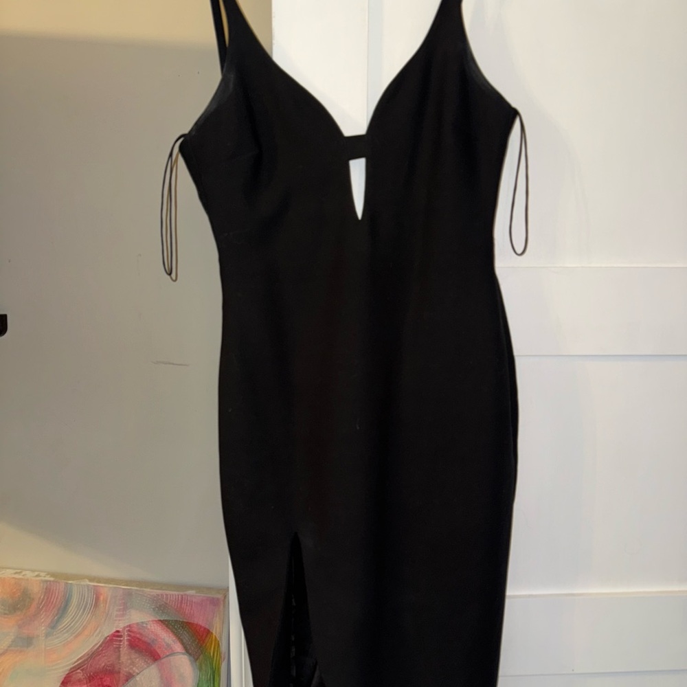 Elizabeth and James Black Backless Dress